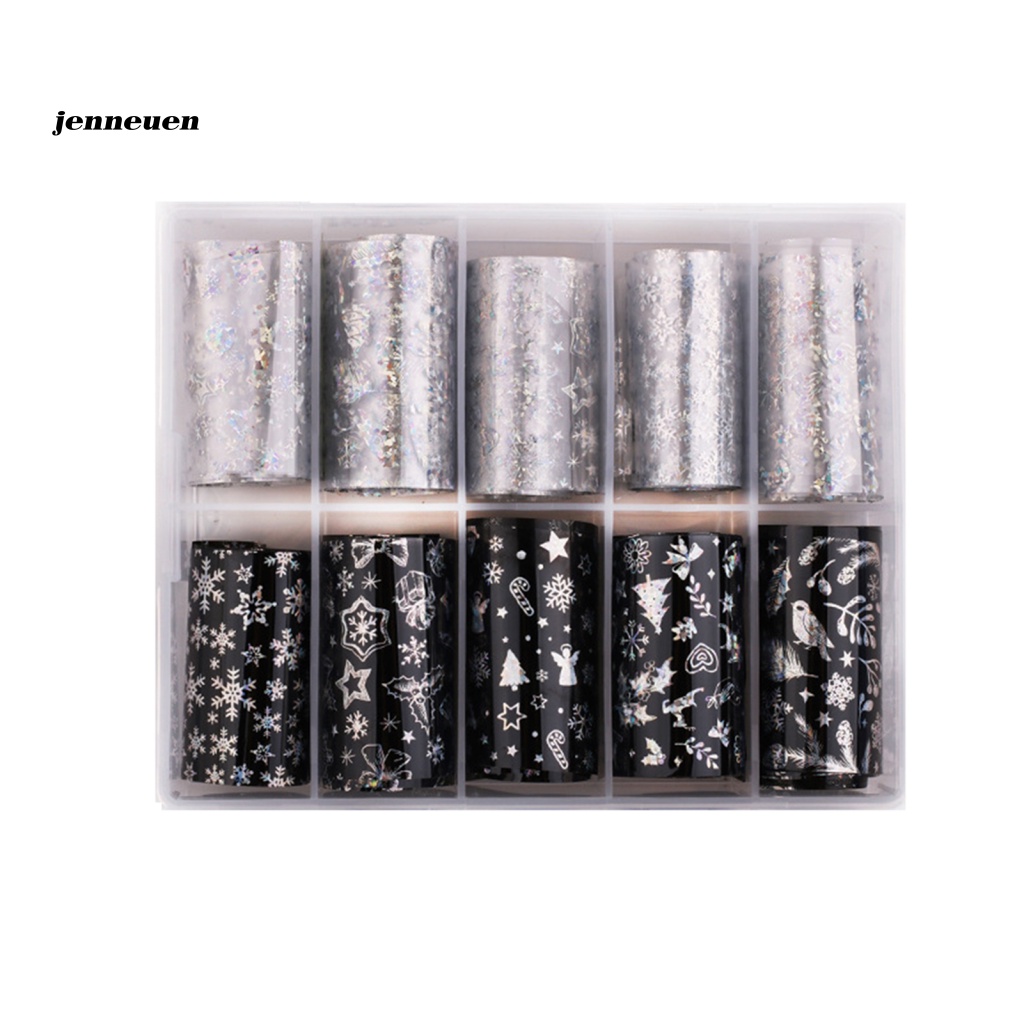 Hộp 10 Miếng Dán Trang Trí Móng Tay Nghệ Thuật Mịn Màng Không Phai Màu