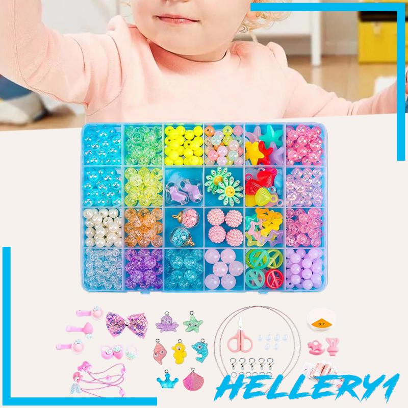 Bộ Hạt Acrylic Nhiều Màu Sắc Dùng Làm Trang Sức Cho Bé