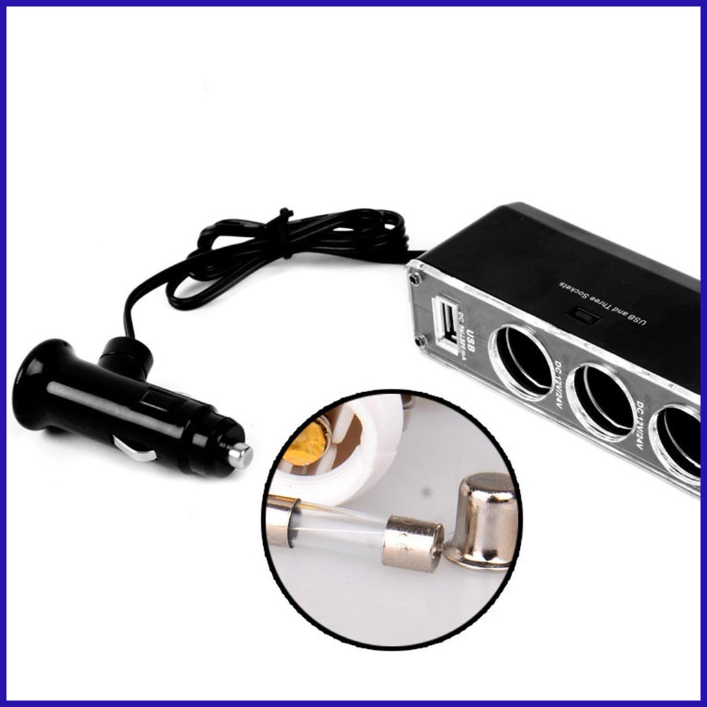 Bộ Sạc Nhanh USB 12V 1 Cho 3 Cầu Chì Tích Hợp Mạch Bảo Vệ