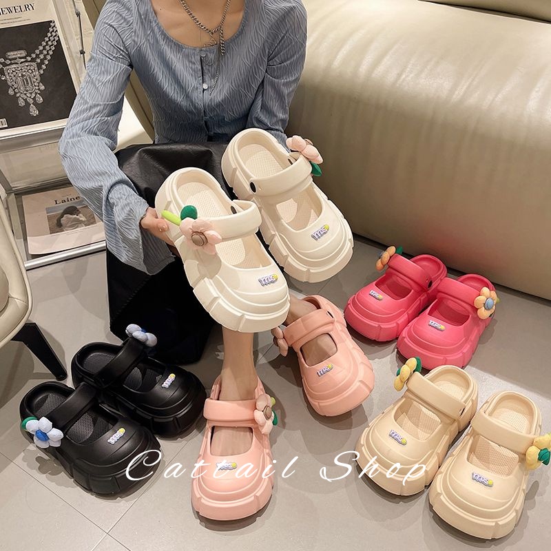 Cattail dép nữ dép cross dép bánh mì nữ dép bánh mì nữ Chống Trượt 071806