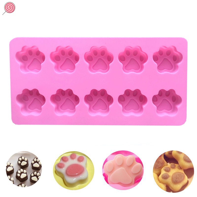 Khuôn silicone làm bánh hình bàn chân chó mèo dễ thương - HSU