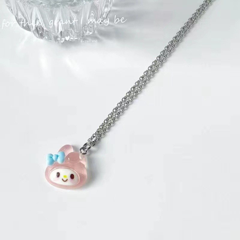 SANRIO Vòng cổ Thép Không Gỉ Mặt Hình Thú Hoạt Hình Đáng Yêu