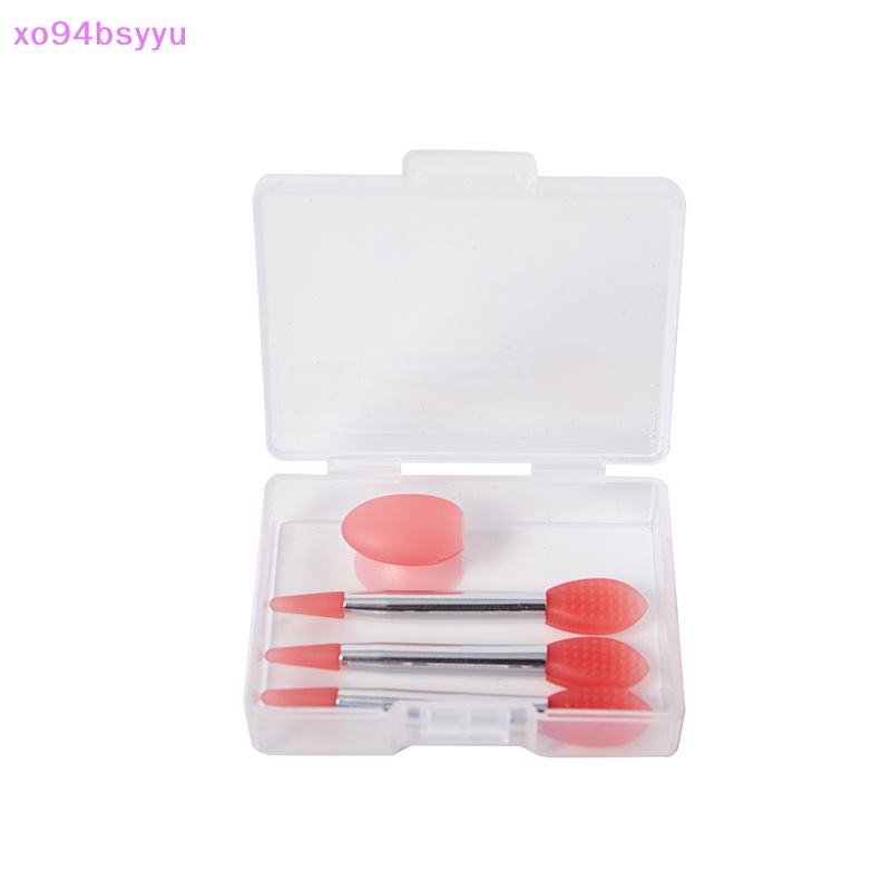 Set 3 Cọ Đắp Mặt Nạ Môi Xo94Bsyu Bằng Silicon Chống Bụi Kèm Cốc Hút Tiện Dụng