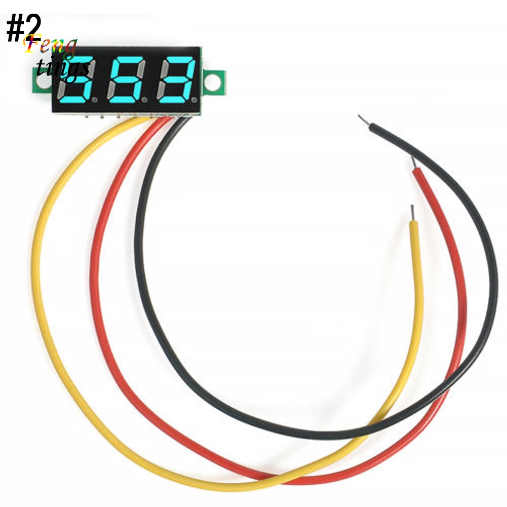 Vôn Kế Mini 3 Số DC 0-100V Có Đèn LED Với 3 Dây