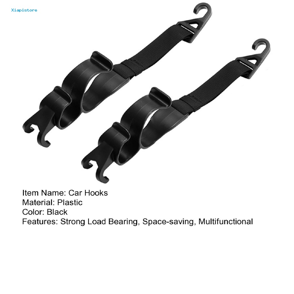 1 Cặp Móc Treo Dù Màu Đen Đa Năng Có Thể Điều Chỉnh Tiện Dụng Cho Xe Hơi
