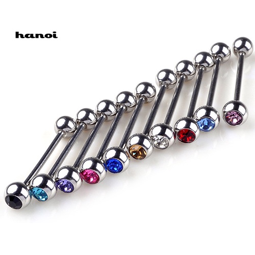 Set 10 Khuyên Lưỡi Đính Đá Cá Tính Unisex