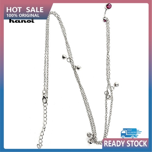Khuyên Rốn Phối Dây Xích Đính Đá Thời Trang Cho Nữ