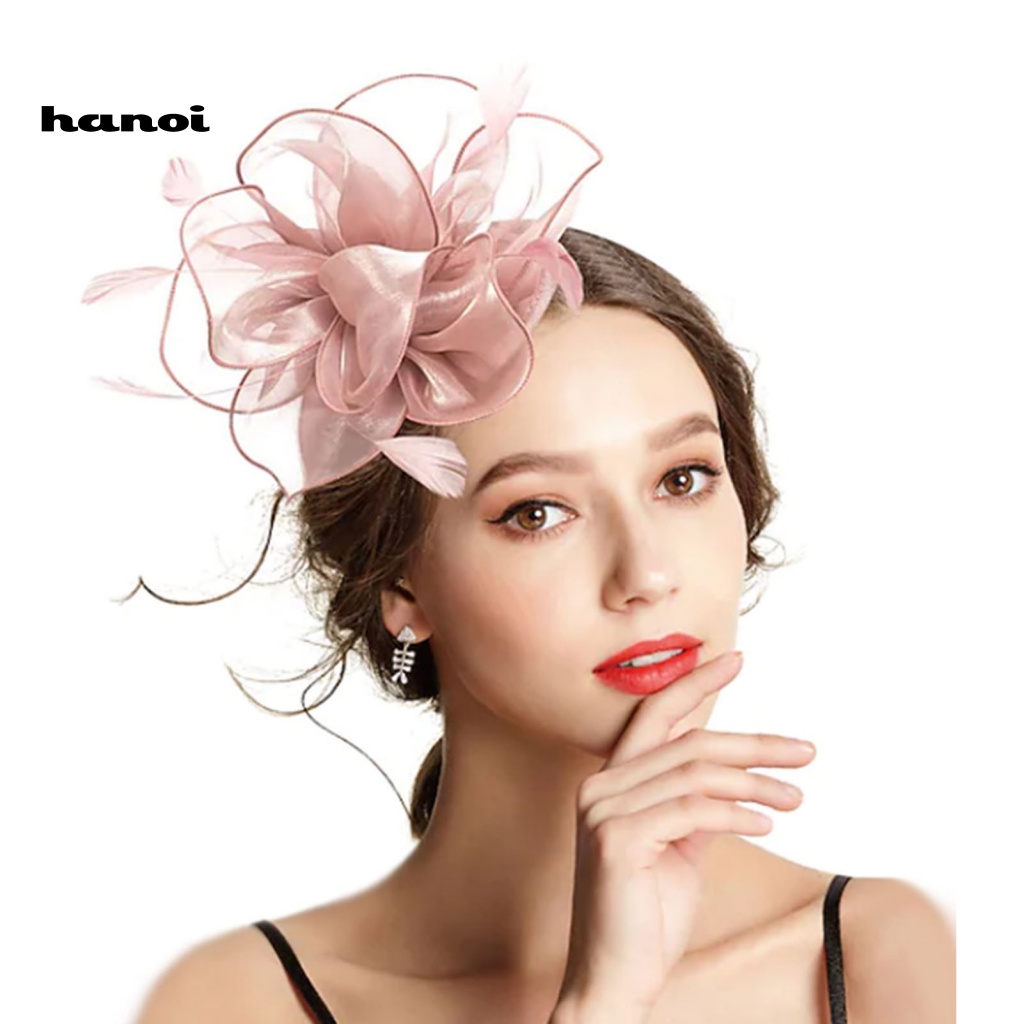 Kẹp Tóc Hình Lông Vũ Siêu Nhẹ Không Phai Màu Phong Cách Retro Dành Cho Cô Dâu