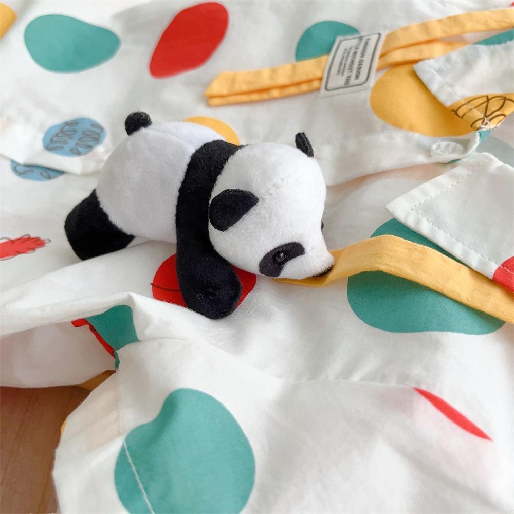 Áo Liền Quần Tay Ngắn Họa Tiết Chấm Bi / Gấu Trúc Nhiều Màu Thời Trang Mùa Hè Xinh Xắn Cho Bé Trai