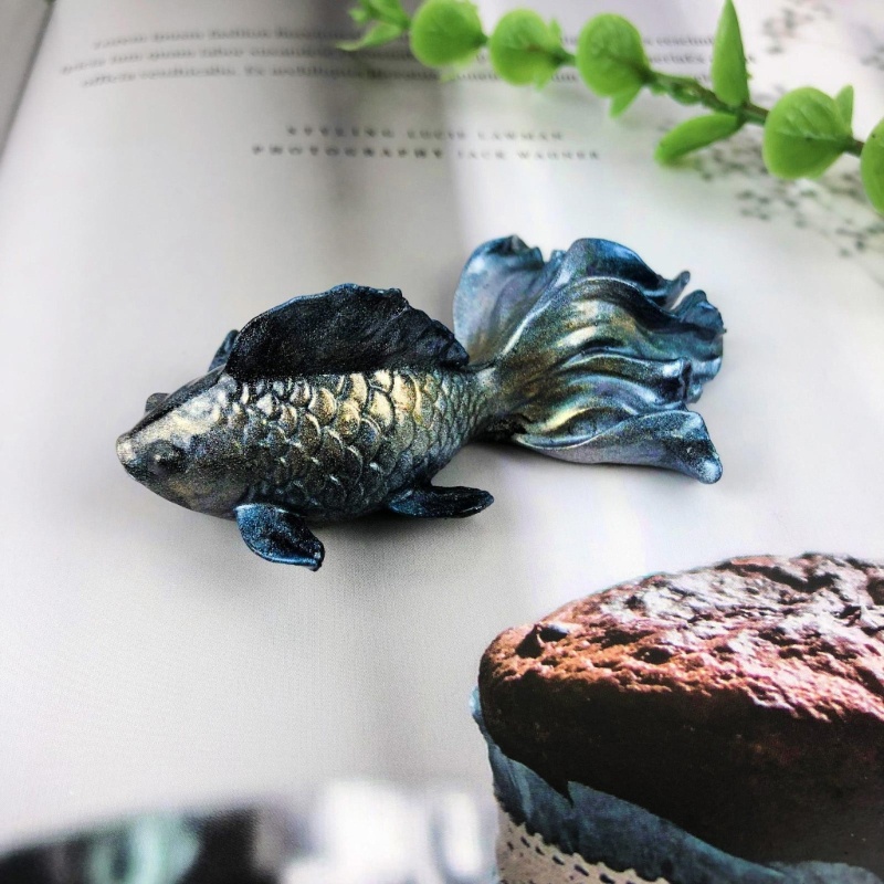 Nav nến khuôn silicone tự làm động vật hương thơm nến phim hoạt hình cá vàng khuôn thạch cao