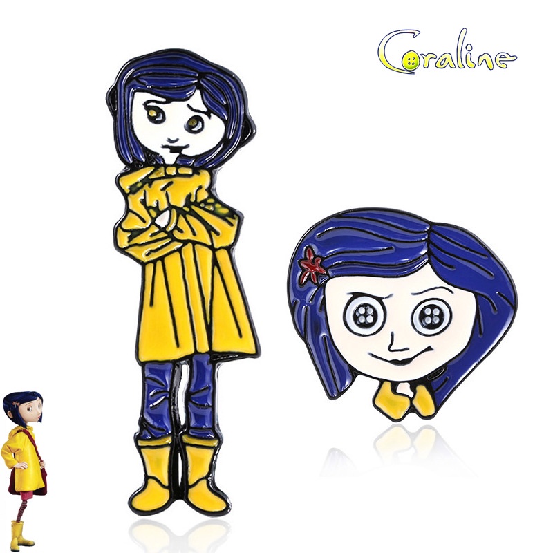 Y&P| Ghim Cài Áo Coraline & The Secret Door Huy Hiệu Cài Áo Coraline & The Secret Door Anime Hoạt Hình Hợp Kim Men Trâm