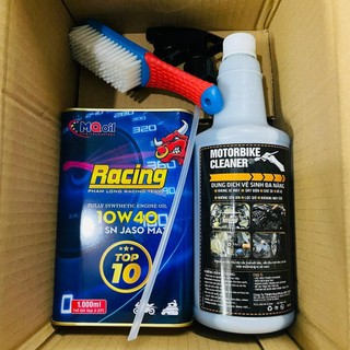 COMBO Nhớt Phạm Long Racing 10w40 + Tẩy rửa dầu nhớt Motorbike Cleaner + Chải Sên Đa Năng