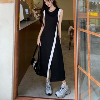 Kii Wii Đầm Không Tay Xẻ Tà Tương Phản Mùa Hè Mới Cho Nữ