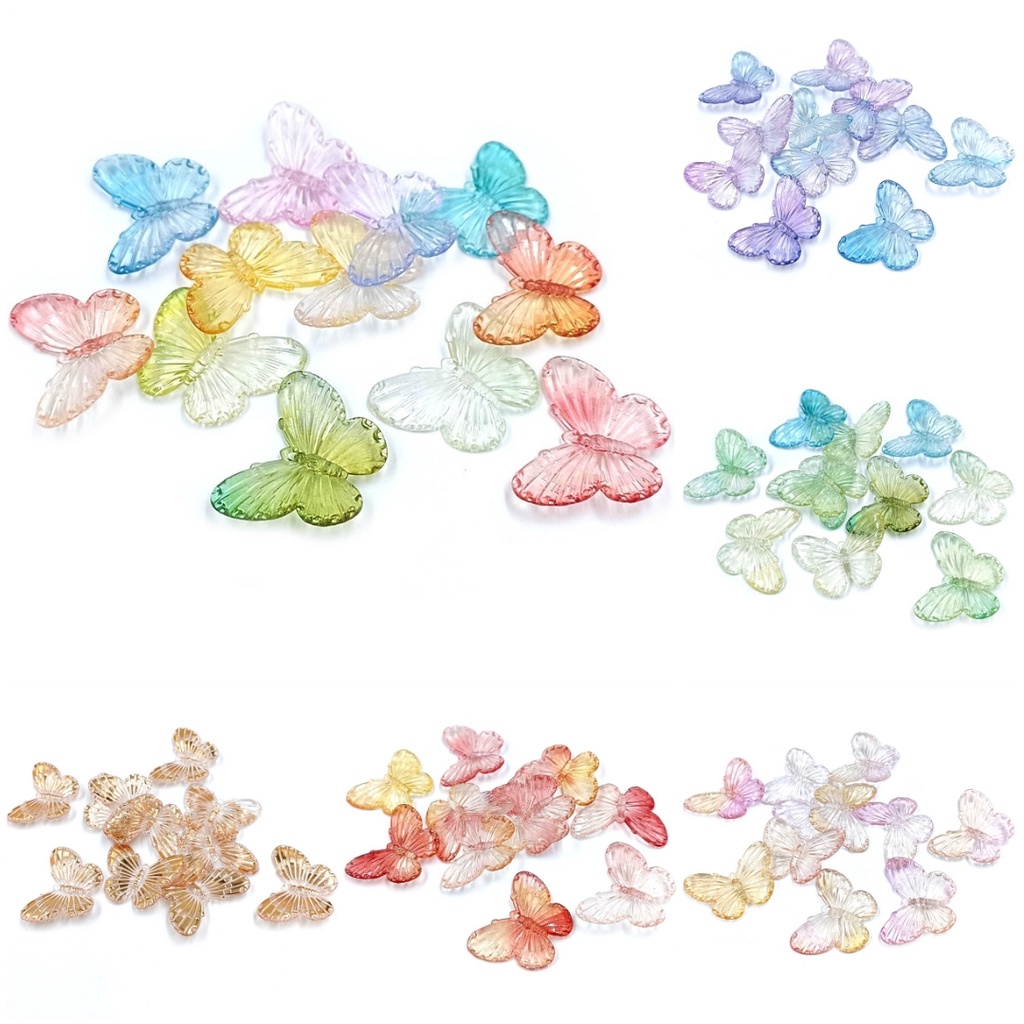 Set 10 Mặt Vòng cổ Hình Bướm Hai Màu Sắc Dùng Làm Trang Sức DIY