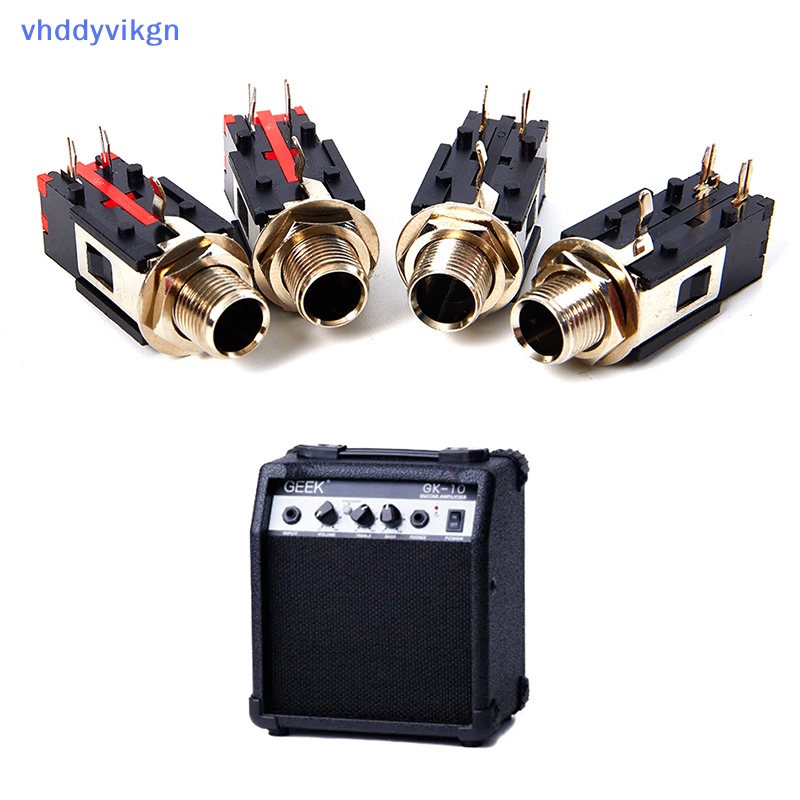 Set 2 Đầu Nối Jack Cắm Âm Thanh 6.35mm 1 / 4 2Pin Chuyên Dụng