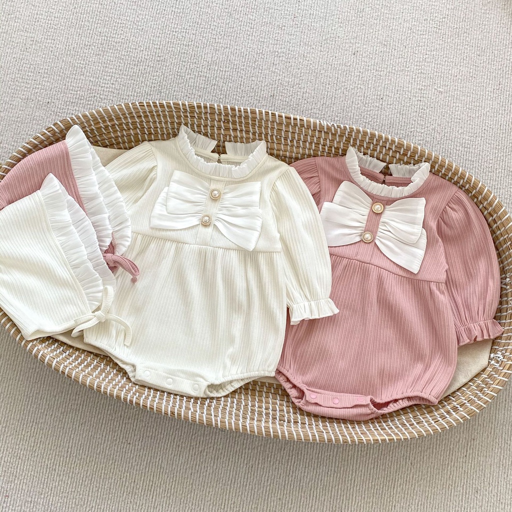 Baby onesies sơ sinh rompers cô gái dài tay one-pieces trẻ em áo liền quần trẻ sơ sinh bodysuit cô gái ngọt ngào quần áo trẻ em mỏng 2933