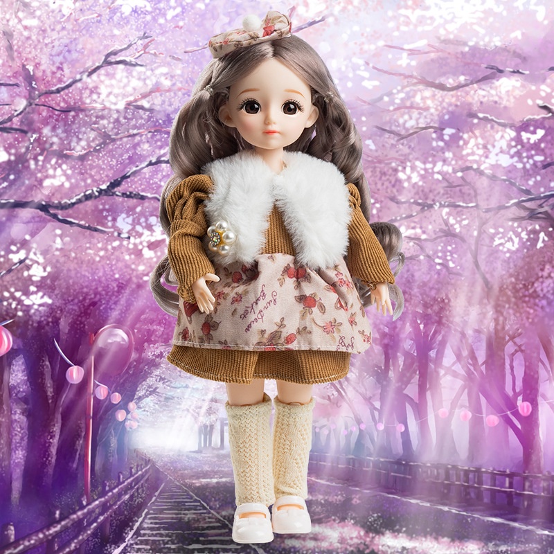 Búp Bê BJD Và Quần Áo 3D Có Khớp Cử Động Mẫu Mới Làm Quà Tặng Sinh Nhật Cho Bé Gái 30cm