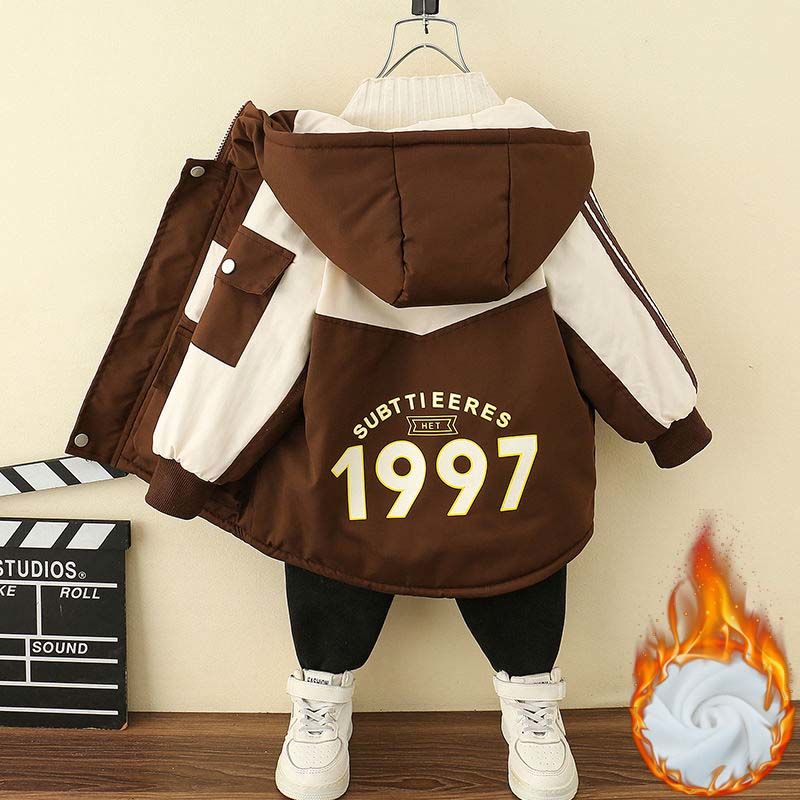 Áo Khoác Mùa Đông Lót Nhung Dày Dặn Phong Cách Mới 2030 Cho Bé Trai