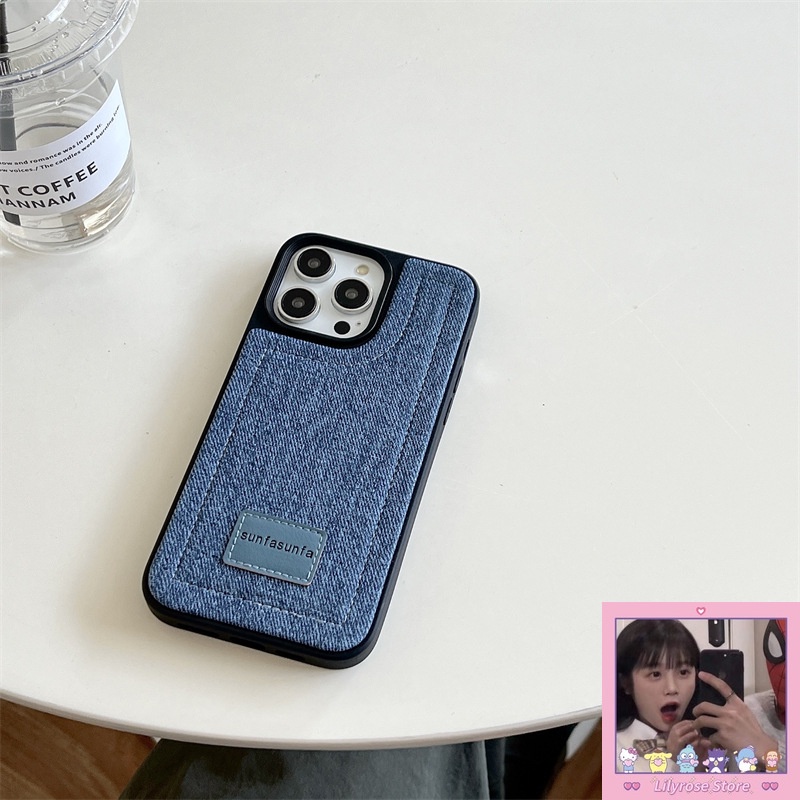 Bao Da Điện Thoại Denim Chất Lượng Cao Bảo Vệ Cho iPhone 14 Pro Max iPhone 13 12 11 Pro Max