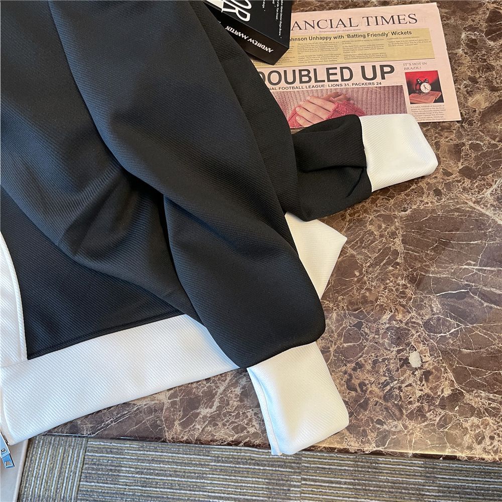 Áo Khoác Tay Dài Dáng Rộng Màu Sắc Tương Phản Phong Cách Nhật Bản Cho Nam Giới