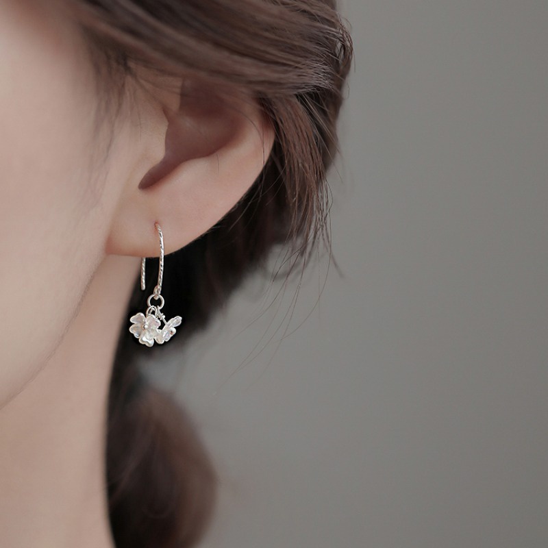 Bông Tai Mạ Bạc 925 Hình Hoa Nhỏ Xinh Thời Trang Cao Cấp