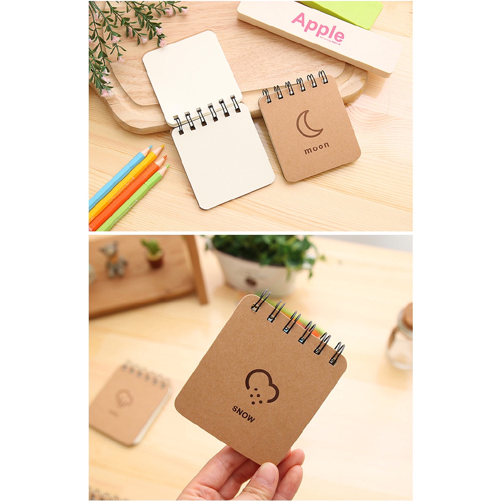 Sổ Tay ghi chú Lò Xo SHIORI Bỏ Túi Mini Hình Thời Tiết Đơn Giản dễ thương