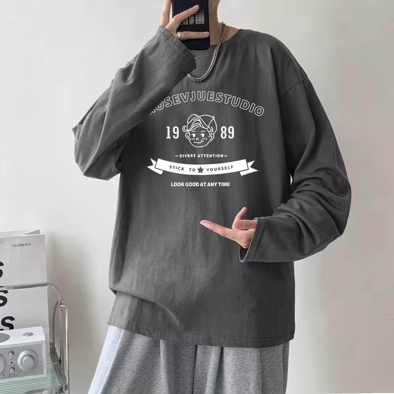 Áo phông nam big size có size lớn M-8xl Áo Thun Tay Dài Oversize Chất Liệu Cotton In Họa Tiết Hoạt Hình Phong Cách Mỹ Thời Trang Mùa Hè Cho Nam Và Nữ