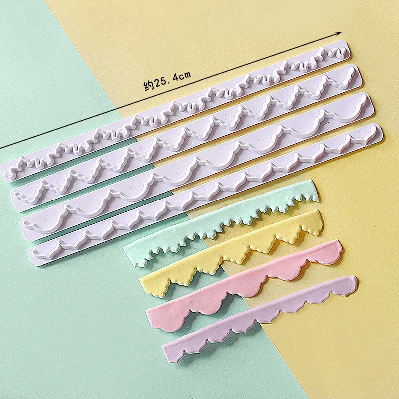 Khuôn Silicone Tạo Hình Chữ Cái Gợn Sóng Trang Trí Bánh