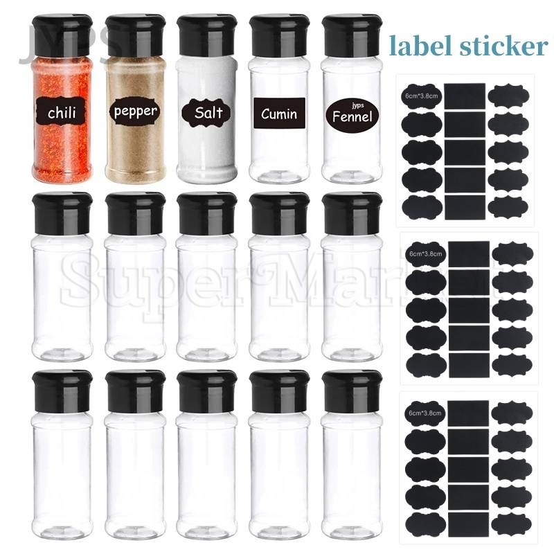 Hộp Đựng Gia Vị 100ml Có Nhãn Dán Tiện Dụng Cho Nhà Bếp