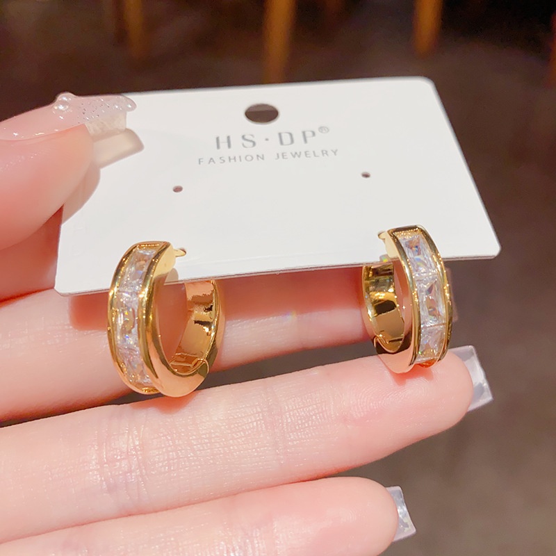 Bông Tai Hai Đầu Đính Ngọc Trai Zircon Nhẹ Nhàng Đơn Giản Thời Trang Độc Đáo