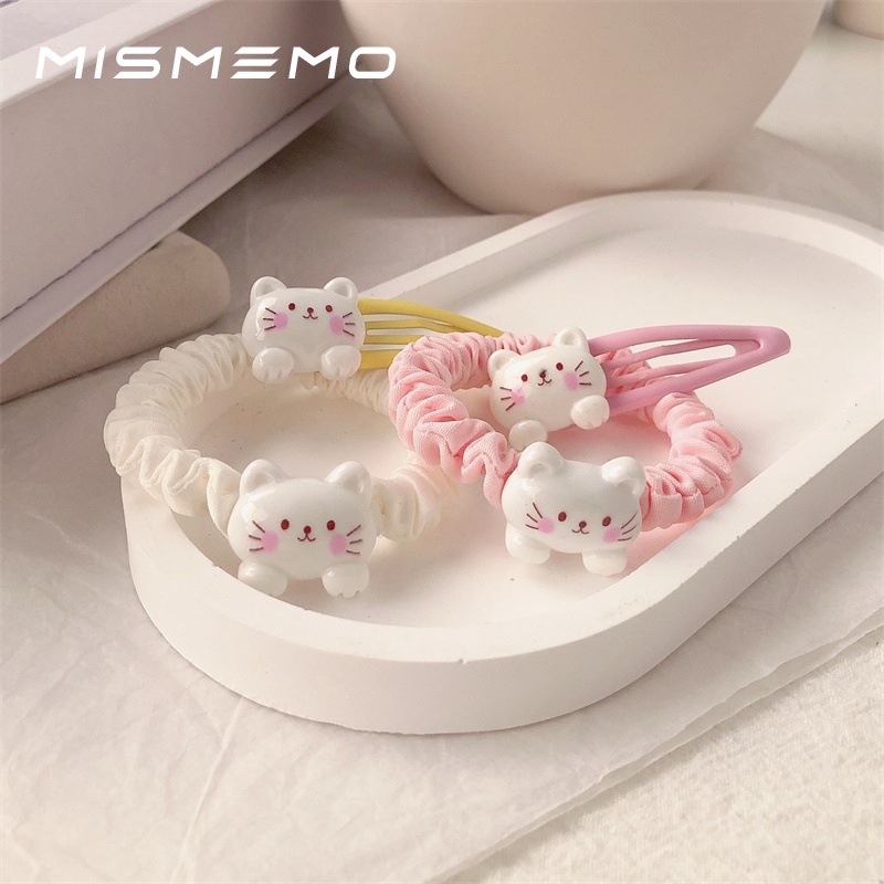 Dây Buộc Tóc Cao Su Co Giãn Hình Mèo Kitty Dễ Thương Phong Cách Nhật Hàn