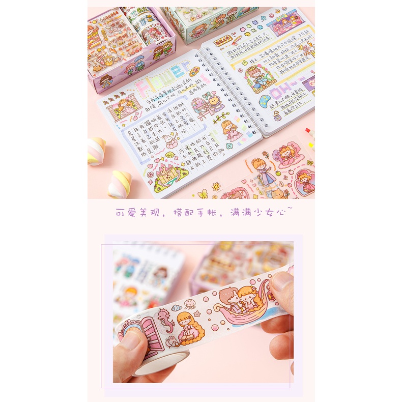 Bộ Sticker Dán Trang Trí Họa Tiết Hoạt Hình Dễ Thương Cho Bé Gái DIY