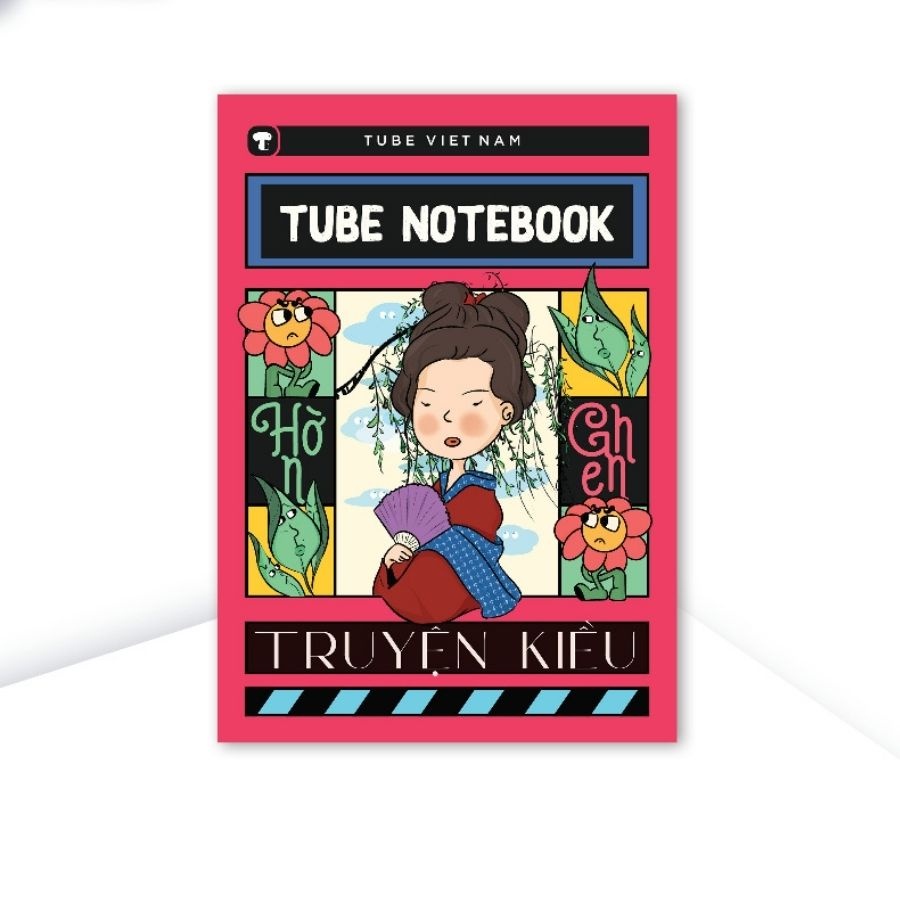 Vở kẻ ngang có chấm Tube Notebook bìa phong cách văn học TB0122 68 trang, sổ tay B5 dễ thương