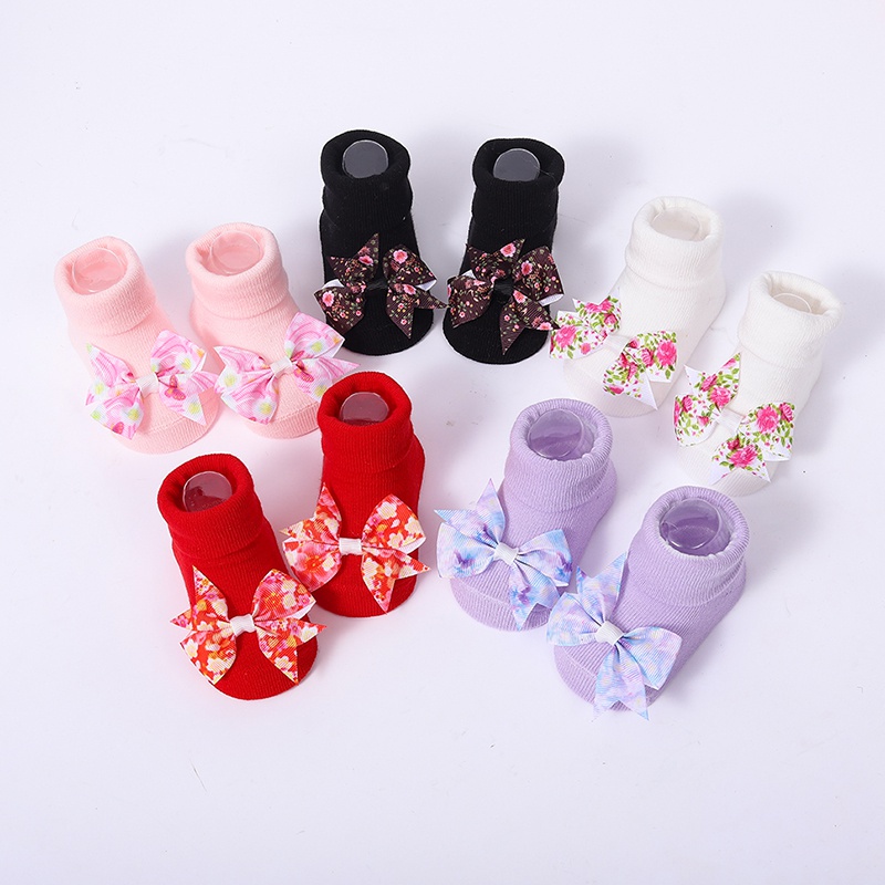 Vớ Cotton Công Chúa Đính Nơ Dễ Thương Cho Bé Gái Sơ Sinh 0-1 Tuổi