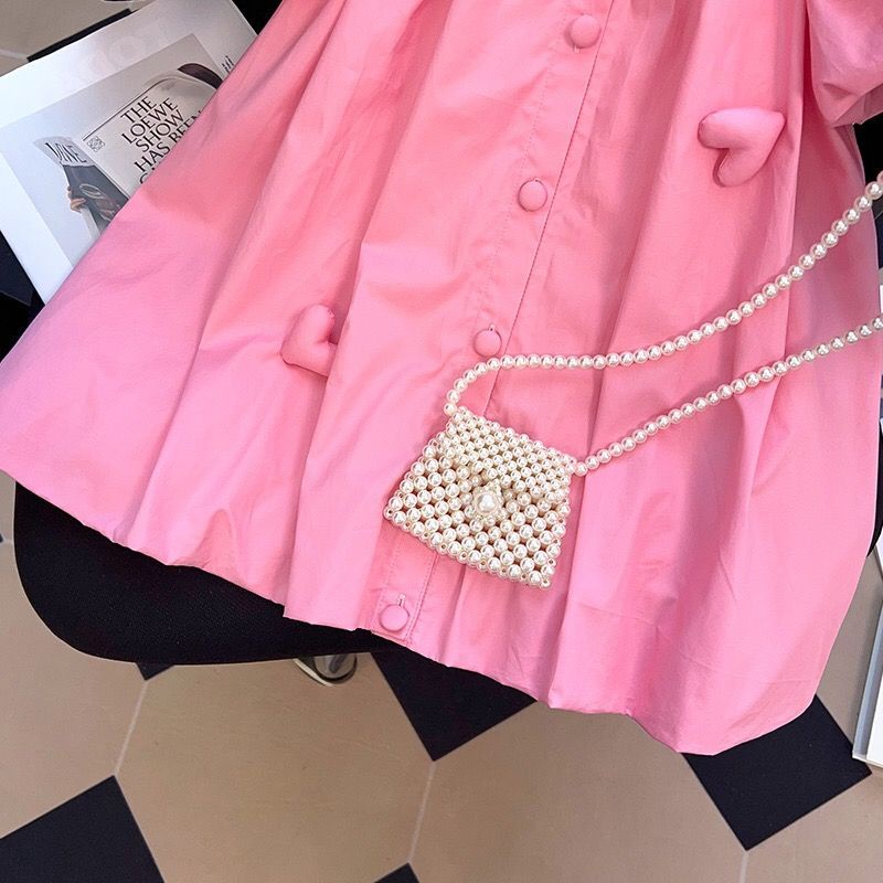 Đầm Công Chúa Mùa Hè Cổ Búp Bê Thời Trang Hàn Quốc Cho Bé Gái 3-14 Tuổi 2023 phong cách sleeve skirt