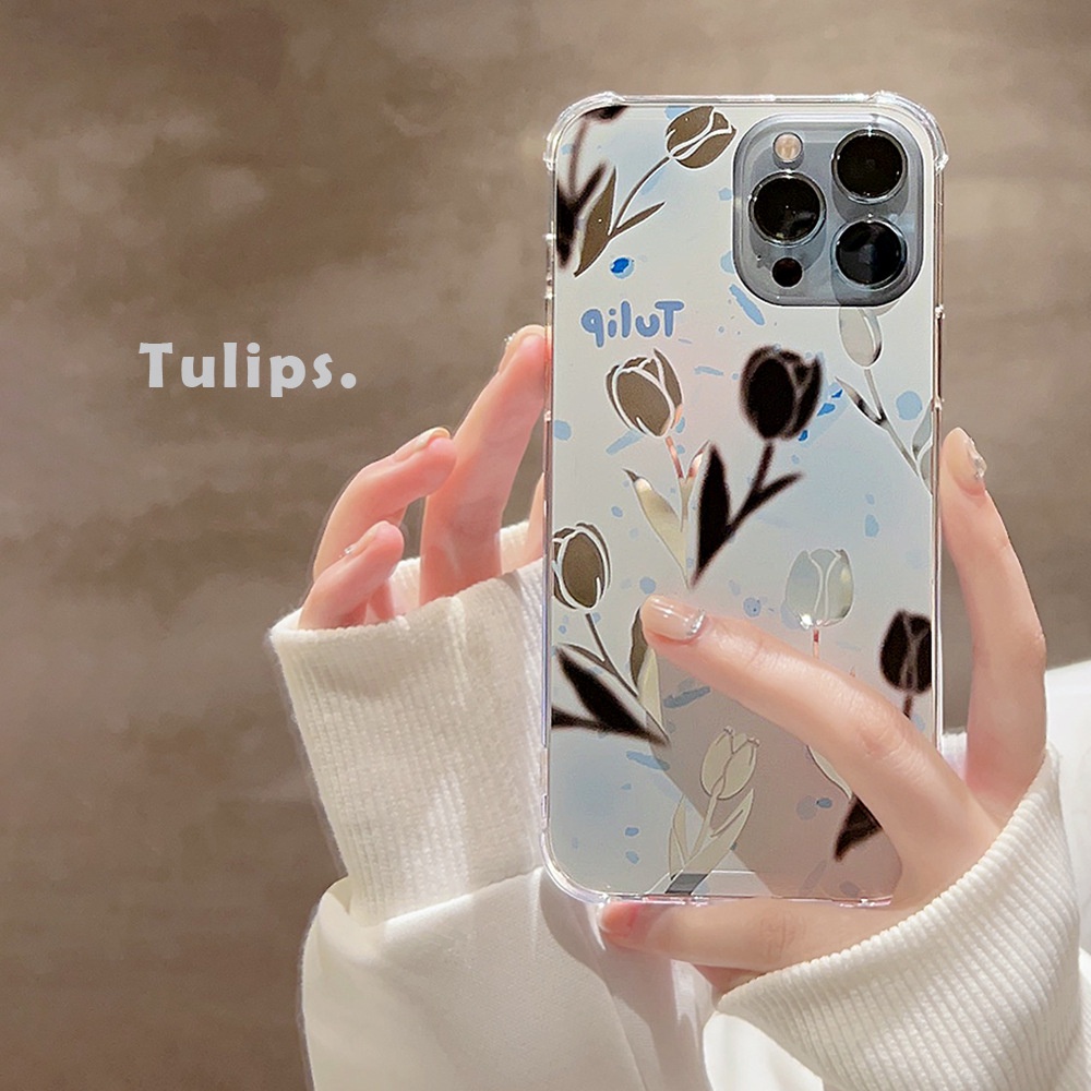 Ốp Điện Thoại tpu silicone Hoa tulip Cho iphone 11 12 13 14 pro max mini x xr xs max 7 8 plus se2020