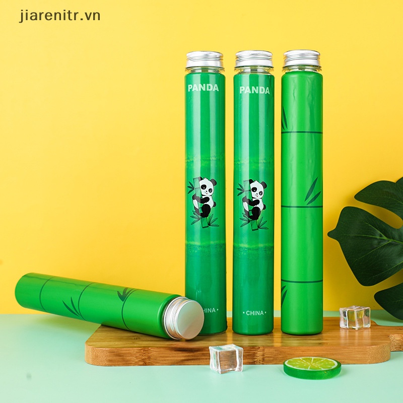 Cốc Uống Nước Bằng Tre Có Nắp Đậy Và Ống Hút Họa Tiết Gấu Trúc Hoạt Hình Dễ Thương
