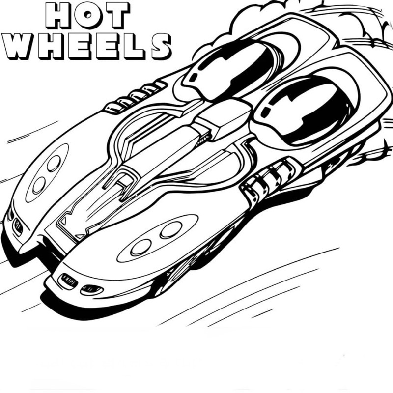 Siêu xe Hot Wheels - Set 20 Tờ Tranh Tô Màu A4 A5 Dành Cho Màu Sáp, Màu Chì - MANGA ANIME COMIC tô màu