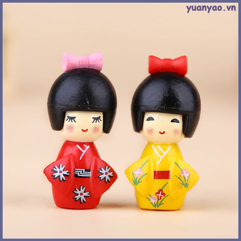 Bộ 12 Mô Hình Búp Bê Geisha Mặc Kimono Nhật Bản Bằng Pvc