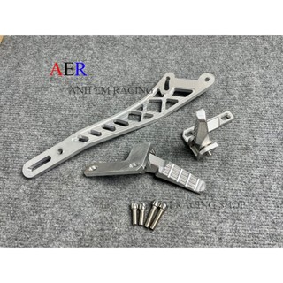 Gác chân cnc nguyên khối tặng pas 10 ly treo pô cnc dành cho ex135 exciter 150 exciter 155