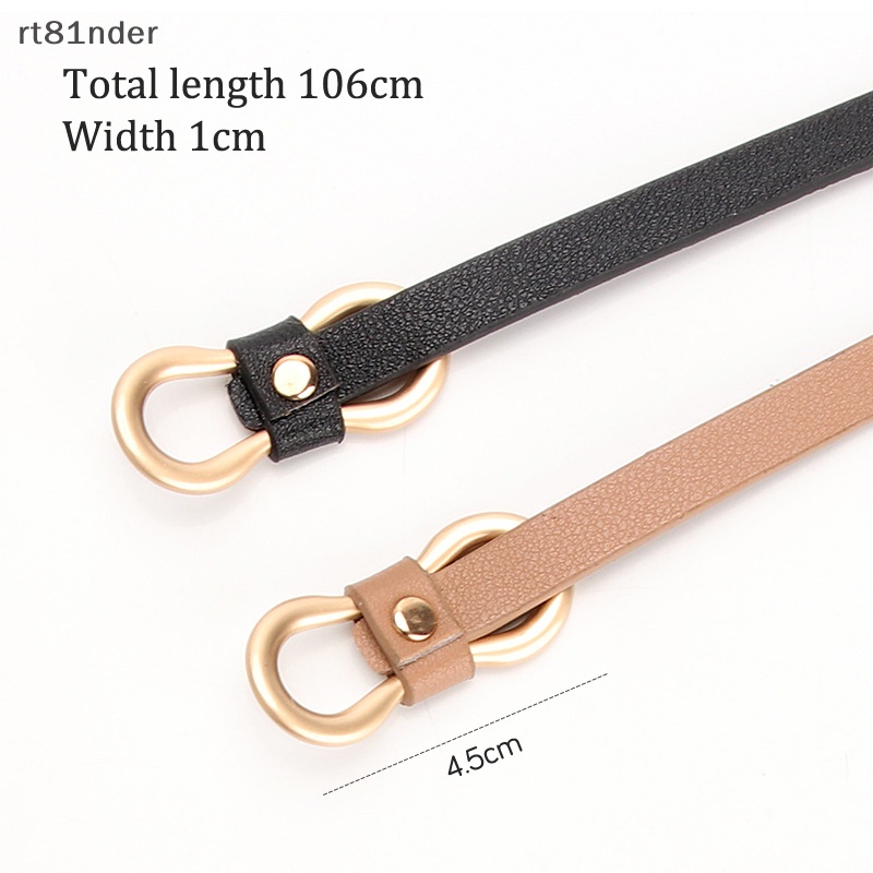 Rt women's solid color belt simple all-match không có lỗ da pu trang trí thắt lưng mỏng cho bé gái váy áo sơ mi mùa hè dây thắt lưng nhỏ n