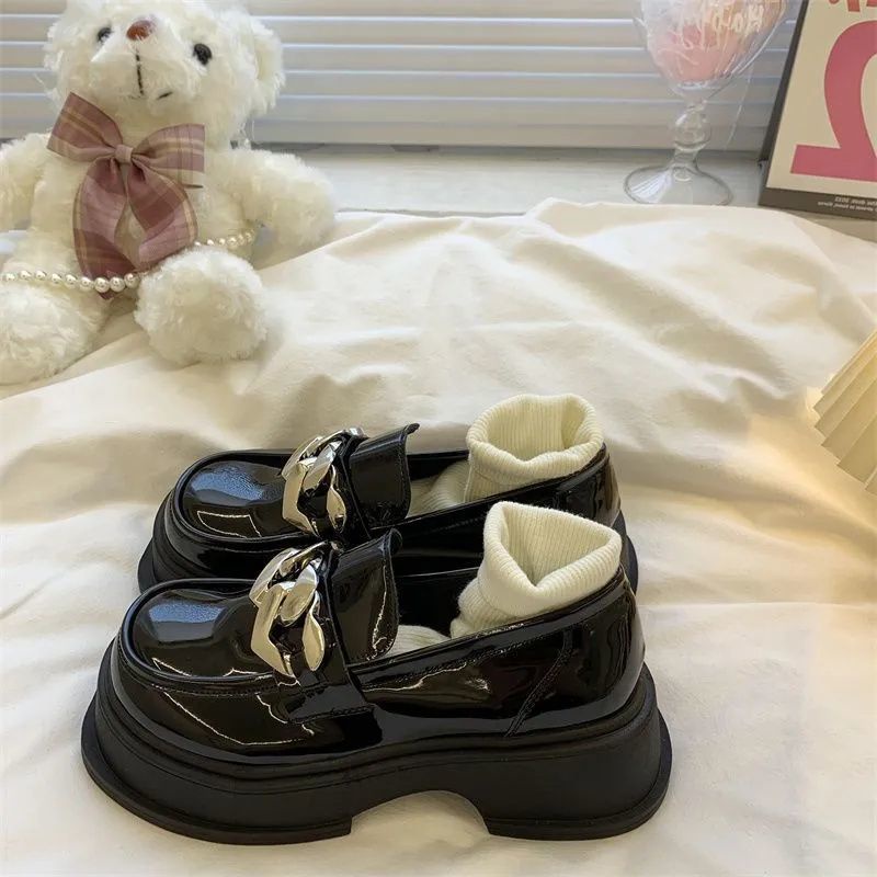 UOUO Giày búp bê đế cao Giày da Giày Bốt Nữ Gót Mũi Vuông dép Dày Không Thấm Nước Cho Búp Bê Barbie 33ZMLZ080411