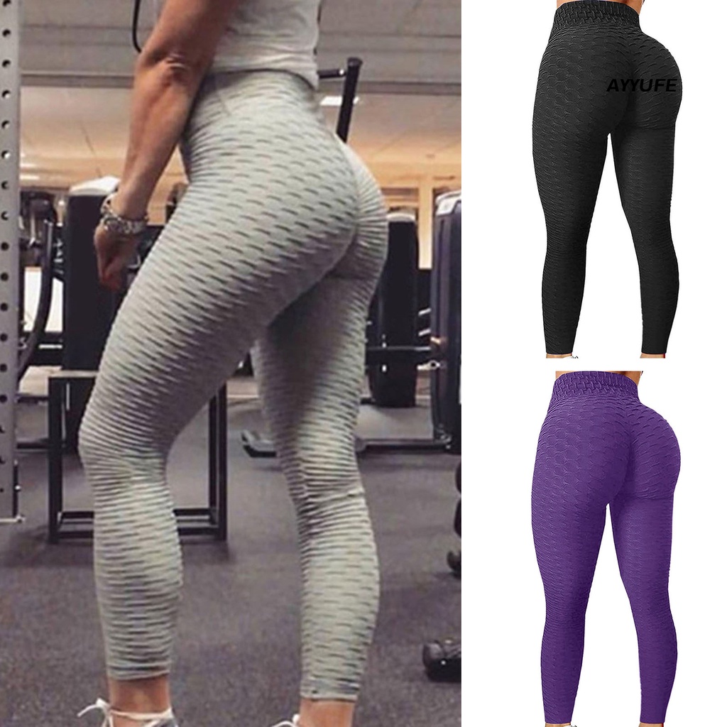 Ayyufe yoga pants thắt lưng cao butt-lifted tummy control skinny sweat absorption solid color soft breathable co giãn quần thể thao nữ