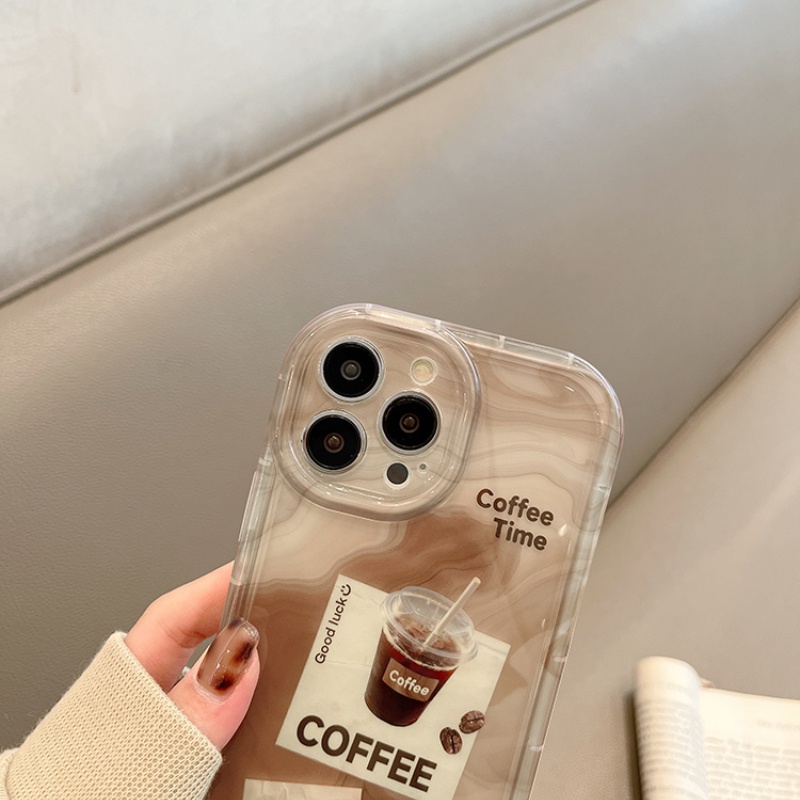 Thích hợp cho iphone coffee label women's art niche phone case for 7 7plus 8 8plus xs xr 11 12 13 14 pro plus promax silicone trong suốt