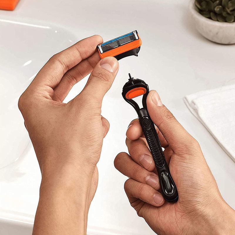 Lưỡi dao cạo râu dành cho nam giới băng cạo râu chăm sóc da mặt lưỡi cạo râu an toàn tương thích 5 lớp có thể thay thế thích hợp cho tay cầm cạo râu fusion 5all series
