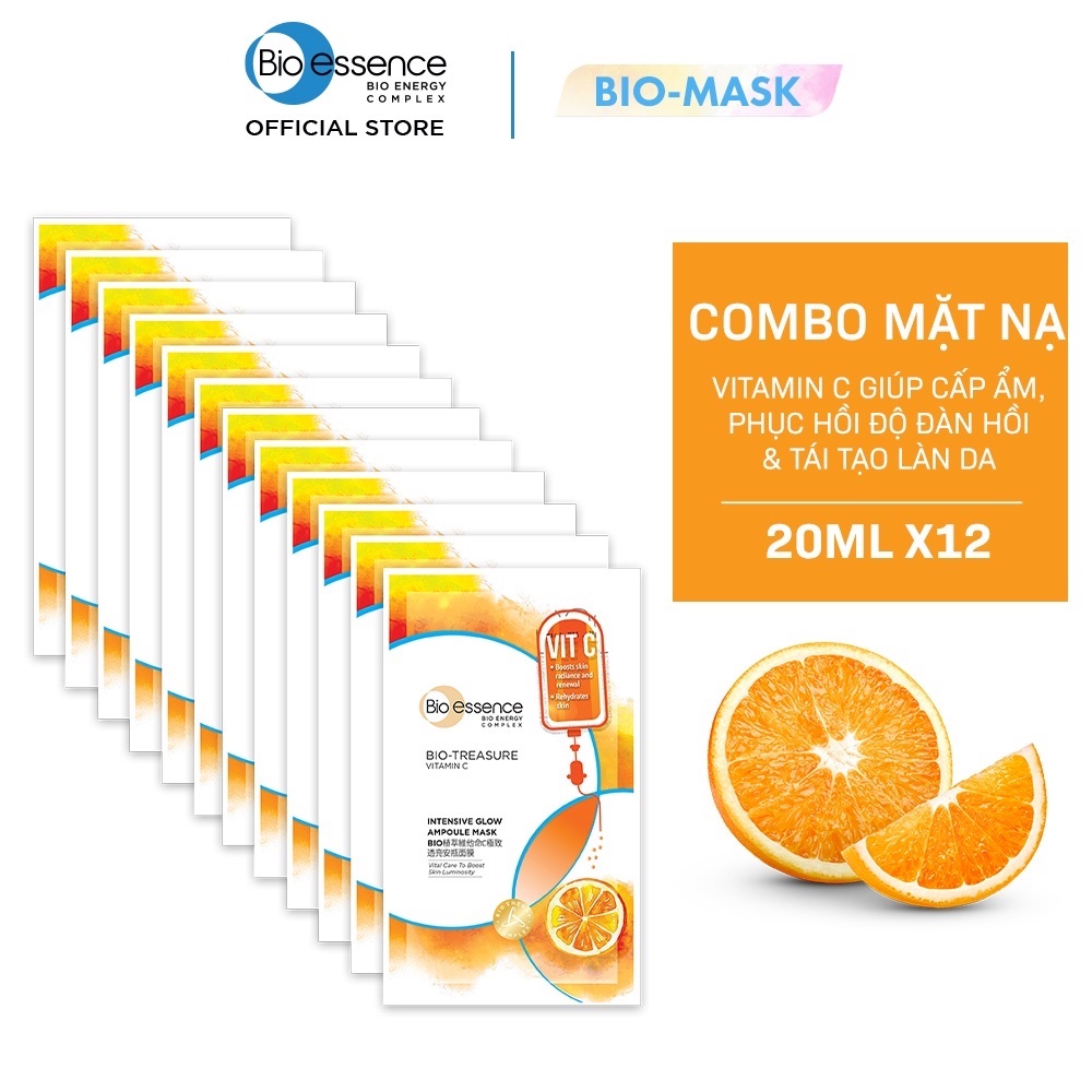 Combo 12 Mặt nạ BIO TREASURE tinh chất vitamin C20ML (12 miếng x 20ML)