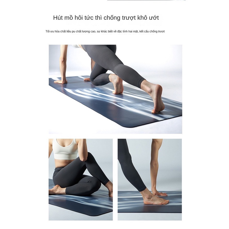 Thương hiệu LULU PU Yoga Mat cao su thiên nhiên chống trơn thấm mồ hôi Yoga Mat ngụy trang nhiều màu cao cấp Gym Mat