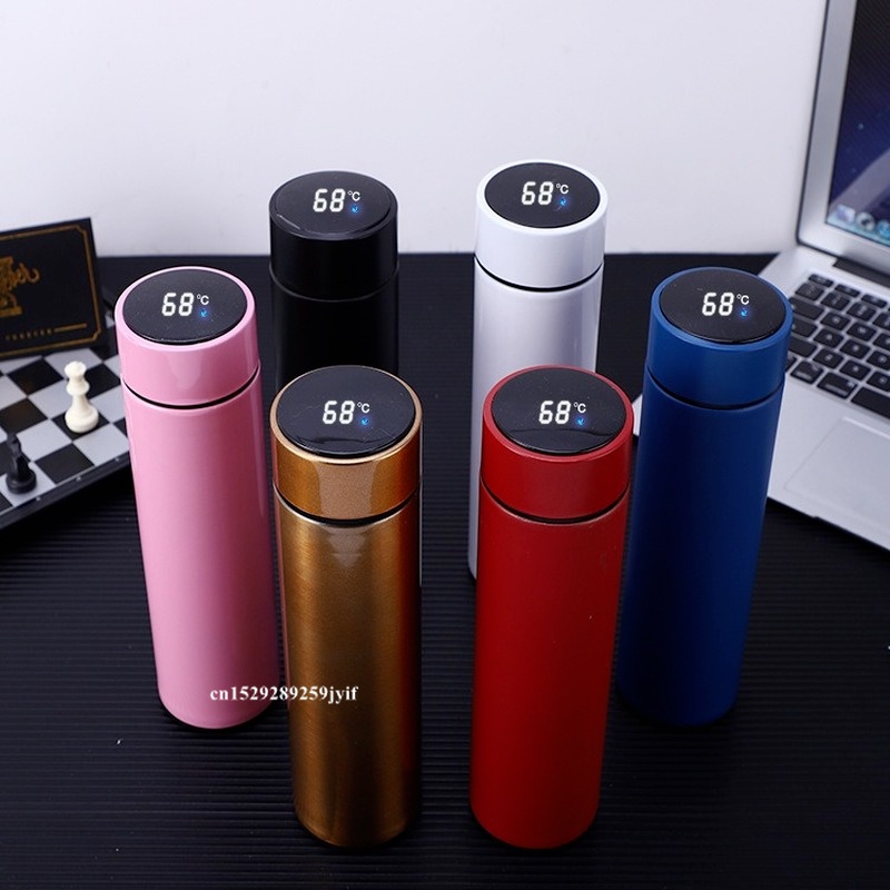 Bình giữ nhiệt kỹ thuật số thông minh 500ml màn hình cảm ứng nhiệt độ bình cách nhiệt bằng thép không gỉ garrafa termica agua
