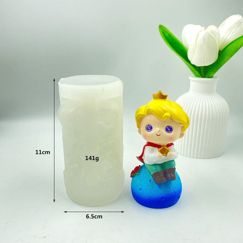 Khuôn silicone Tạo Hình Làm Nến Thơm Hình Công Chúa Hoàng Tử Hành Tinh 3d Ba Chiều Trang Trí