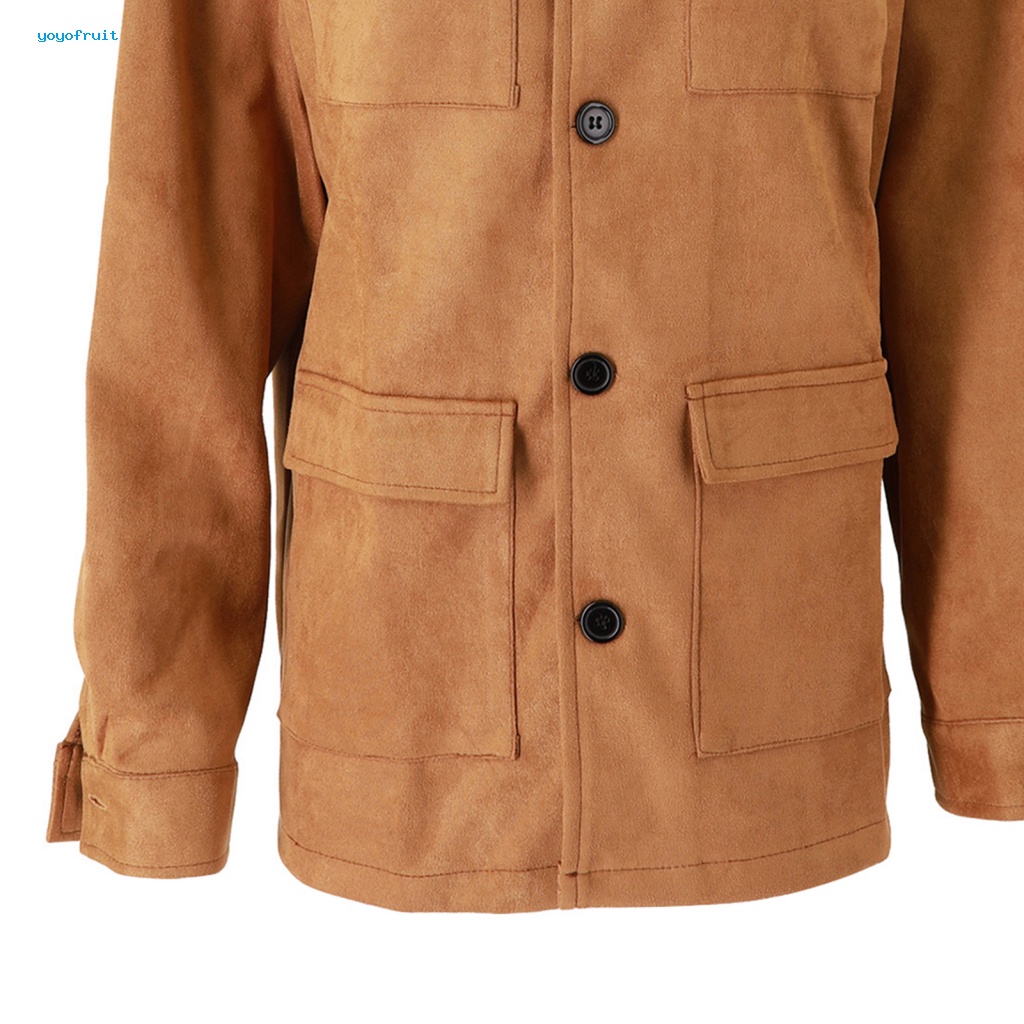 Yof áo khoác gió đơn giản nhưng thời trang áo khoác gió retro áo khoác nam retro trench coat phong cách multi-pocket winter jacket màu rắn đa năng cho mọi dịp